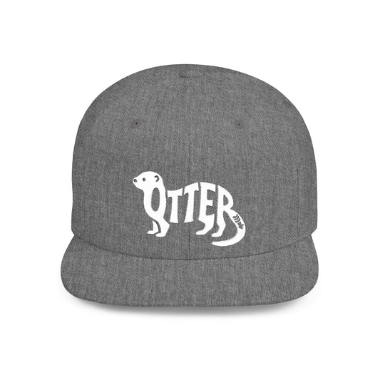 OTTER Flat Bill Snapback — Bone Silhouette Design