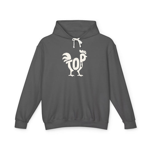 TOP COCK Lightweight Hoodie - Bone Silhouette Design