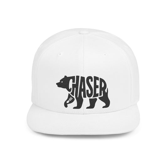 BEAR CHASER Flat Bill Snapback — Onyx Silhouette Design