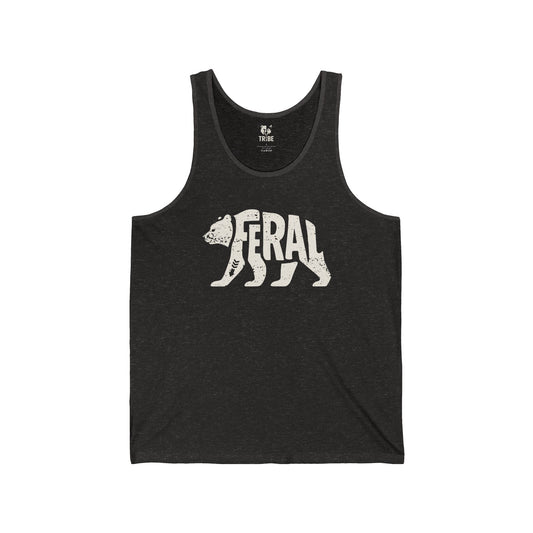 FERAL BEAR Jersey Tank - Bone Silhouette Design
