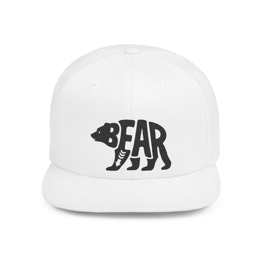 BEAR Flat Bill Snapback — Onyx Silhouette Design