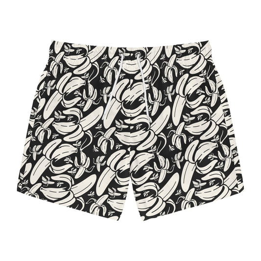 SHIT IS BANANAS Imprinted 5-6" Inseam Swim Trunks - Onyx