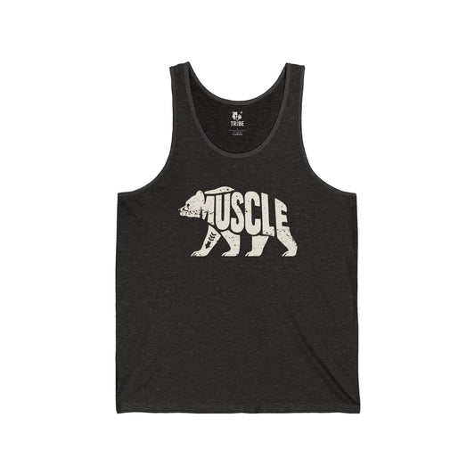 MUSCLE BEAR Jersey Tank - Bone Silhouette Design
