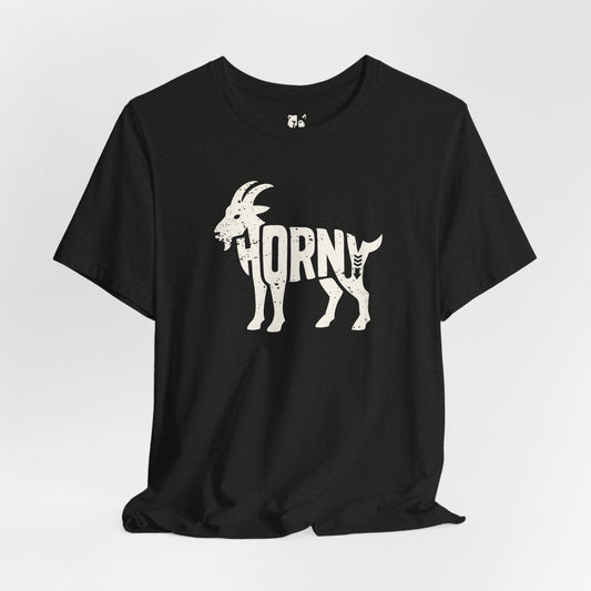 HORNY GOAT Jersey Tee - Bone Silhouette Design