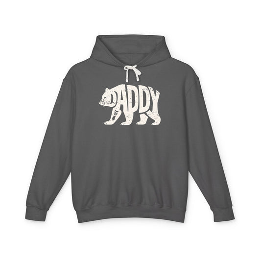 DADDY BEAR Lightweight Hoodie - Bone Silhouette Design