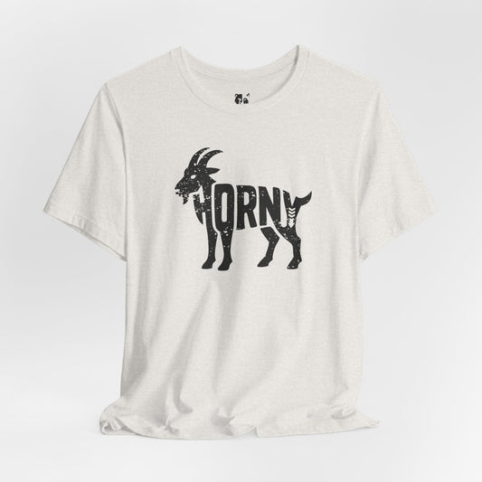 HORNY GOAT Jersey Tee - Onyx Silhouette Design