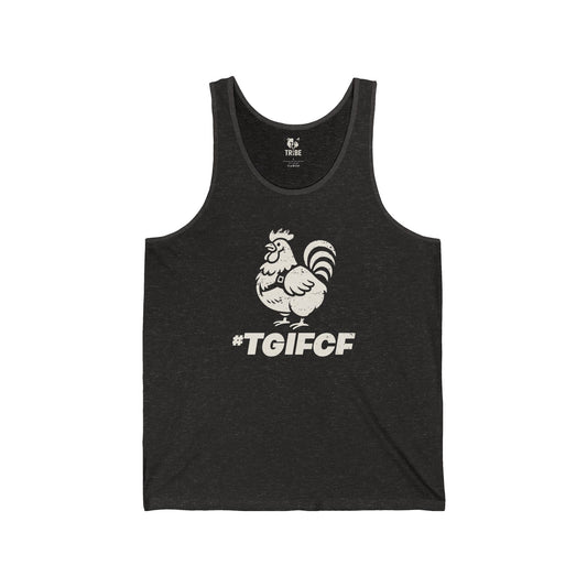 #TGIFCF Jersey Tank - Bone Silhouette Design