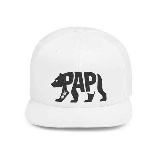 PAPI BEAR Flat Bill Snapback — Onyx Silhouette Design
