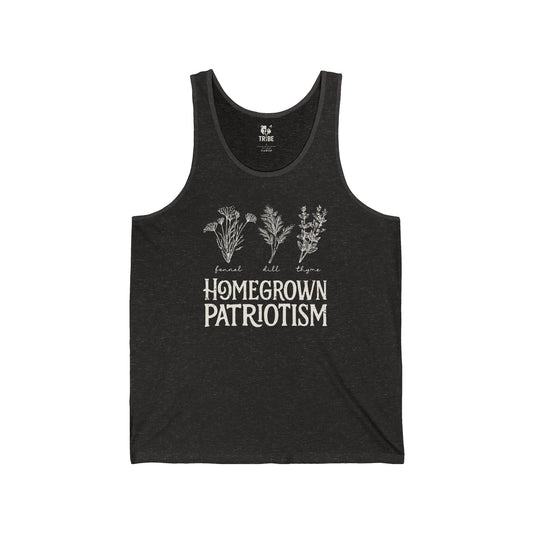 HOMEGROWN PATRIOTISM Jersey Tank - Bone Design