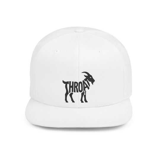 THROAT GOAT Flat Bill Snapback — Onyx Silhouette Design