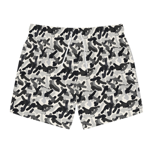 CAMOPHALLUS Imprinted 5-6" Inseam Swim Trunks - Bone