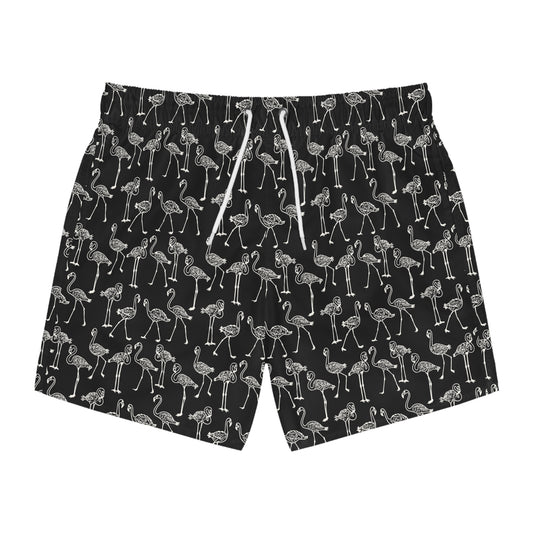 FLOCK TOGETHER Imprinted 5-6" Inseam Swim Trunks - Onyx