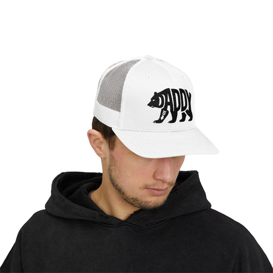 DADDY BEAR Snapback Trucker Cap - Onyx Silhouette Design