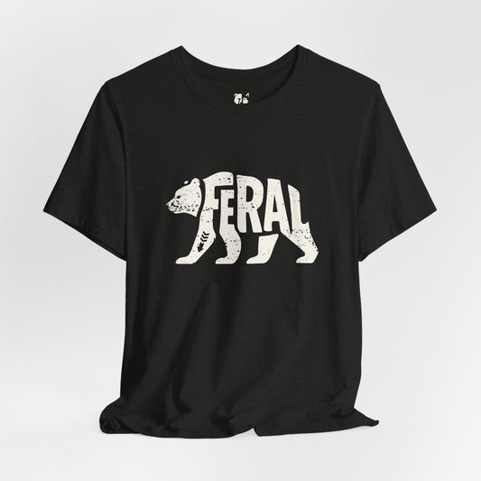 FERAL BEAR Jersey Tee - Bone Silhouette Design