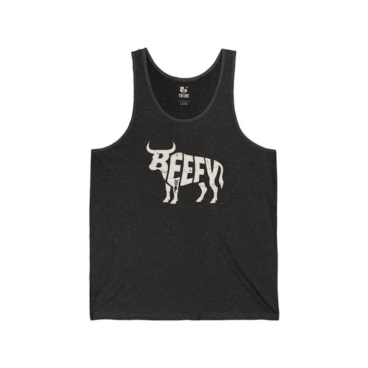 BEEFY BULL Jersey Tank - Bone Silhouette Design
