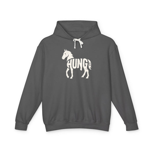 HUNG HORSE Lightweight Hoodie - Bone Silhouette Design