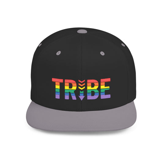 TRIBE Logo Flat Bill Snapback — 1979 Baker Rainbow Design