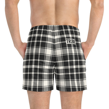 TARTAN Imprinted 5-6" Inseam Swim Trunks - Onyx