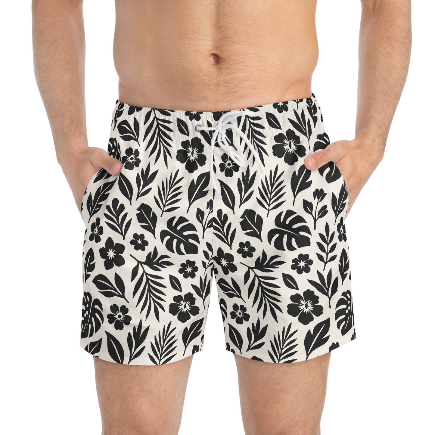 PARADISE Imprinted 5-6" Inseam Swim Trunks - Bone