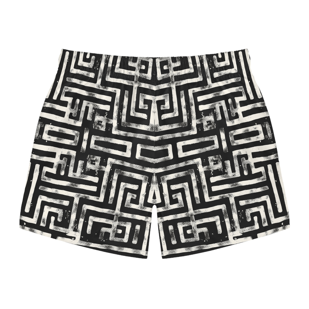 LABYRINTH Imprinted 5-6" Inseam Swim Trunks - Onyx