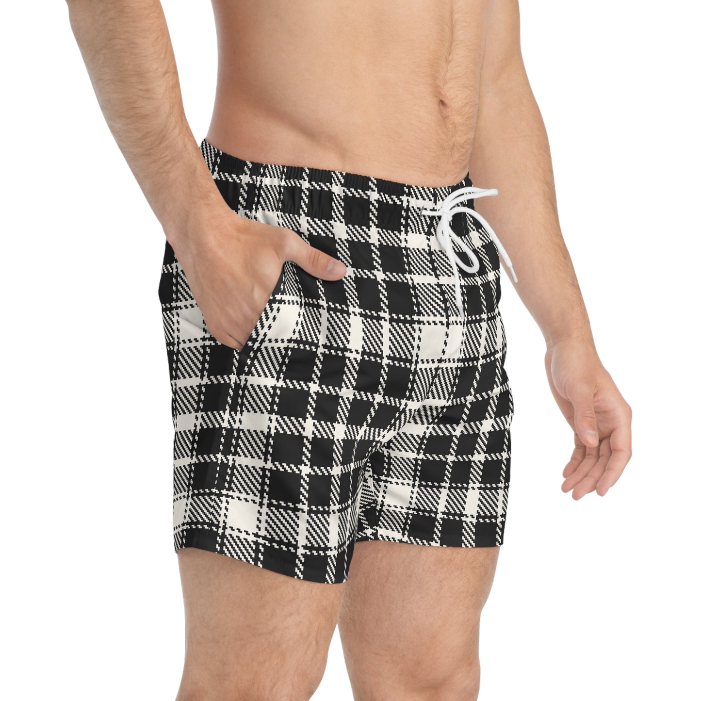TARTAN Imprinted 5-6" Inseam Swim Trunks - Onyx