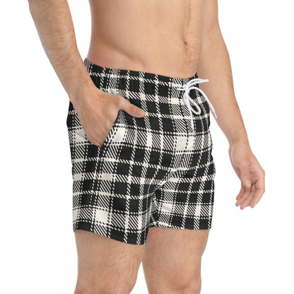 TARTAN Imprinted 5-6" Inseam Swim Trunks - Onyx
