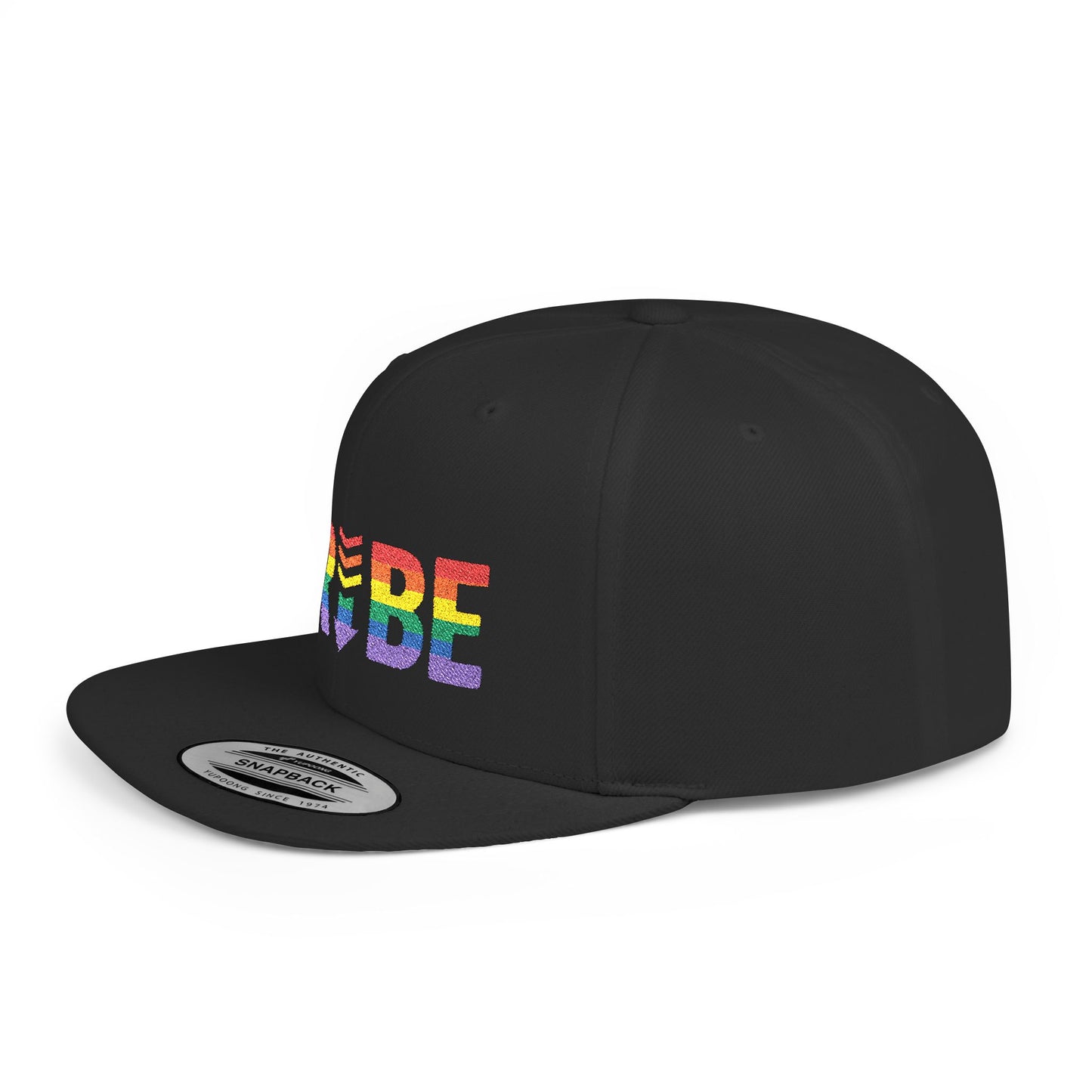 TRIBE Logo Flat Bill Snapback — 1979 Baker Rainbow Design