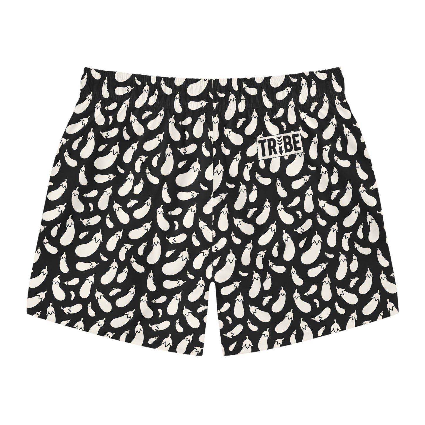 AUBERGINE Imprinted 5-6" Inseam Swim Trunks - Onyx