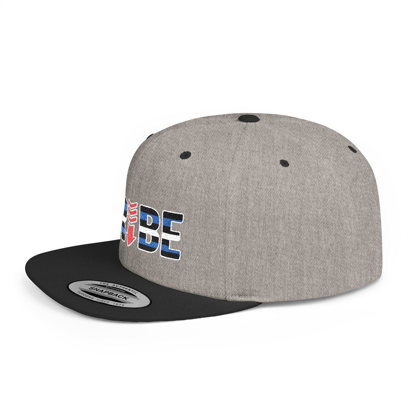 TRIBE Logo Flat Bill Snapback — Leather & Pup Pride Design