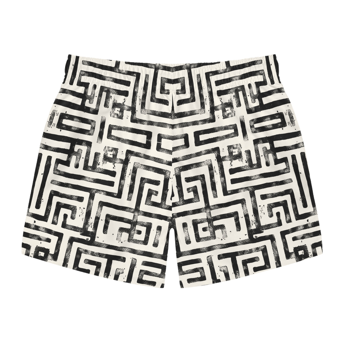 LABYRINTH Imprinted 5-6" Inseam Swim Trunks - Bone