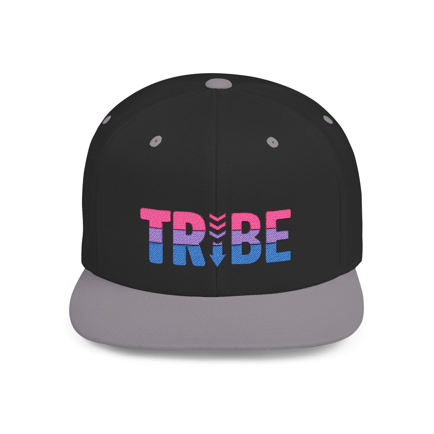 TRIBE Logo Flat Bill Snapback — Bisexual Pride Design