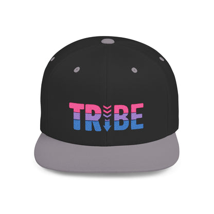 TRIBE Logo Flat Bill Snapback — Bisexual Pride Design