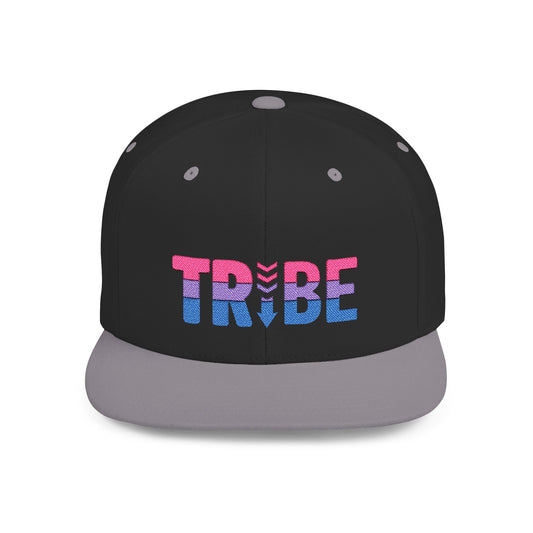 TRIBE Logo Flat Bill Snapback — Bisexual Pride Design