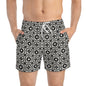 PORTUGAY Imprinted 5-6" Inseam Swim Trunks - Onyx
