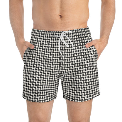 WOLFSTOOTH Imprinted 5-6" Inseam Swim Trunks - Onyx & Bone