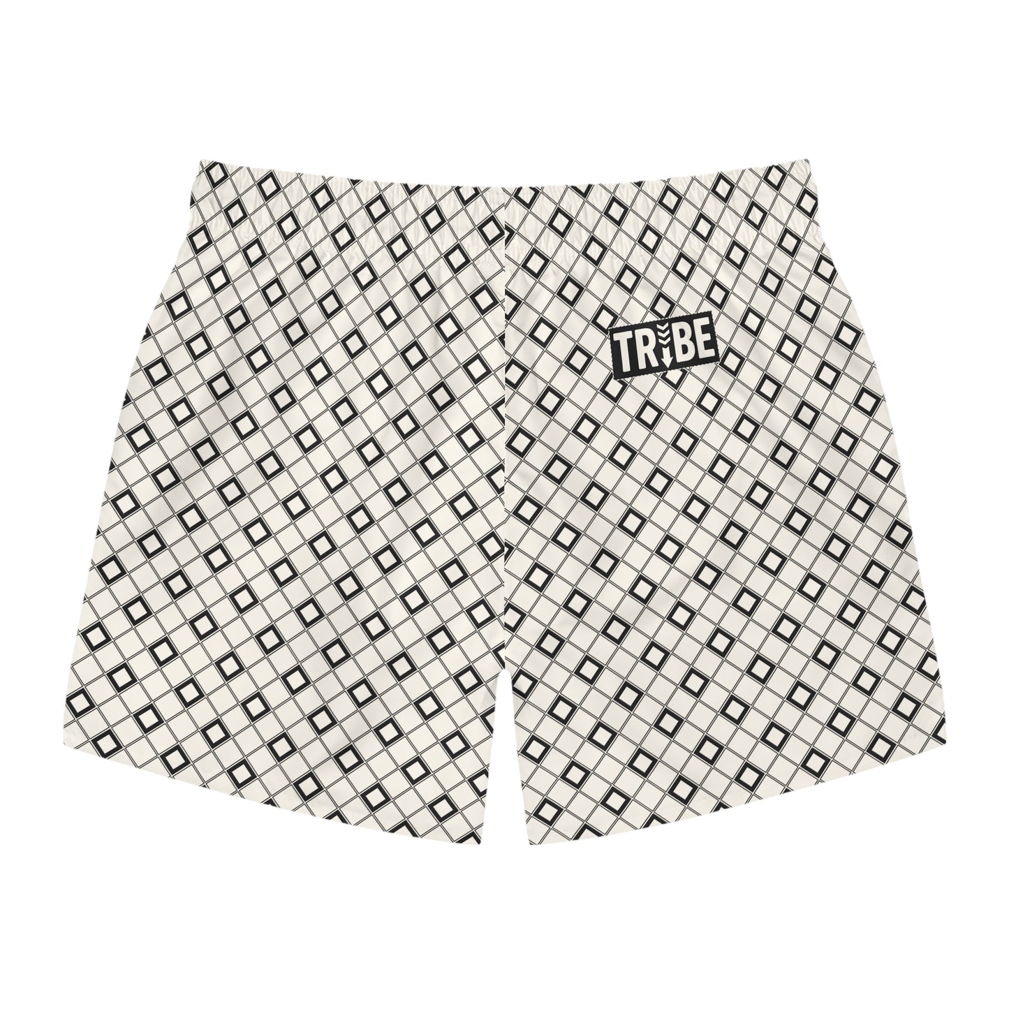 SHINE BRIGHT Imprinted 5-6" Inseam Swim Trunks - Bone