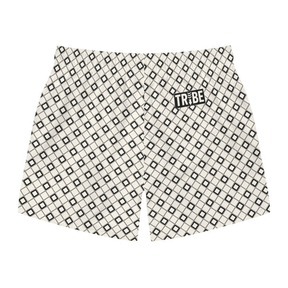 SHINE BRIGHT Imprinted 5-6" Inseam Swim Trunks - Bone