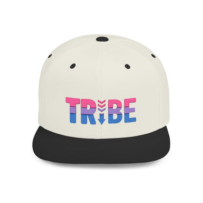 TRIBE Logo Flat Bill Snapback — Bisexual Pride Design