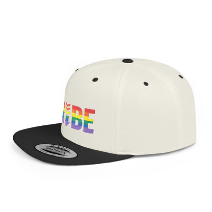 TRIBE Logo Flat Bill Snapback — 1979 Baker Rainbow Design