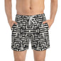LABYRINTH Imprinted 5-6" Inseam Swim Trunks - Onyx