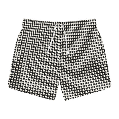 WOLFSTOOTH Imprinted 5-6" Inseam Swim Trunks - Onyx & Bone