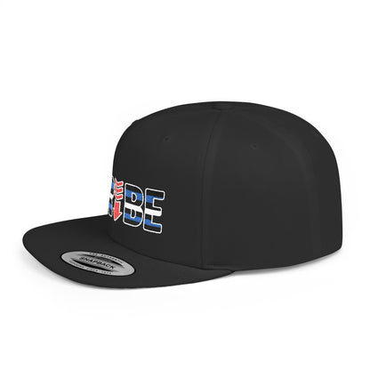 TRIBE Logo Flat Bill Snapback — Leather & Pup Pride Design