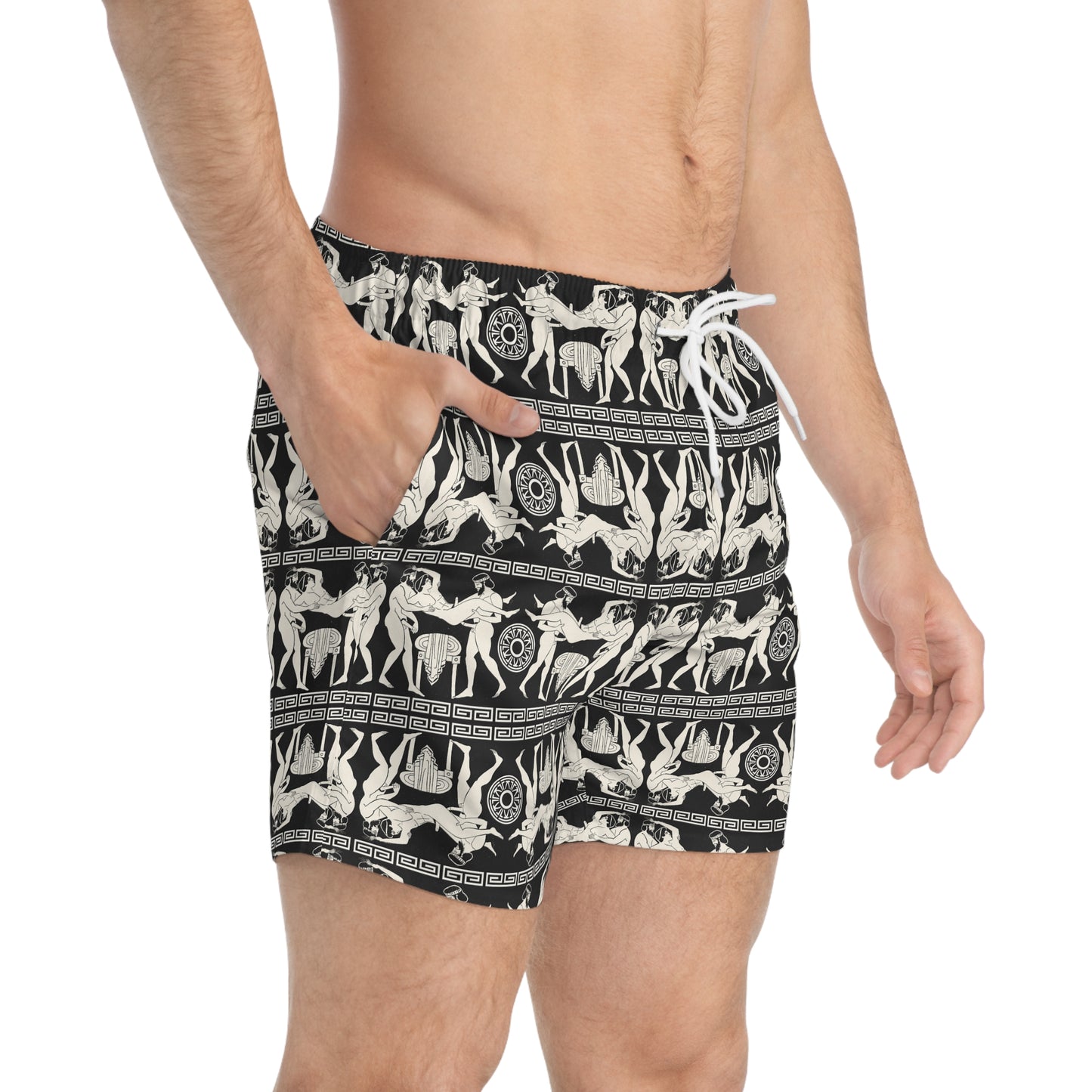 SPARTACUS Imprinted 5-6" Inseam Swim Trunks - Onyx
