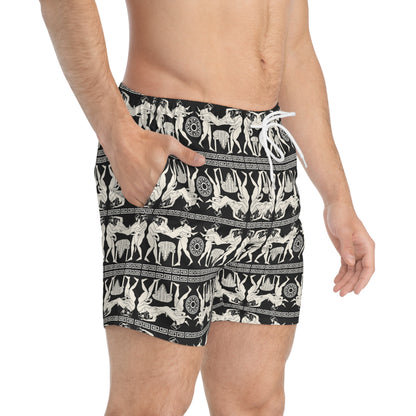 SPARTACUS Imprinted 5-6" Inseam Swim Trunks - Onyx