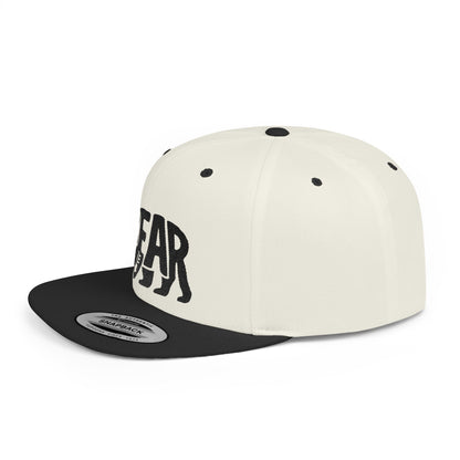 BEAR Flat Bill Snapback — Onyx Silhouette Design