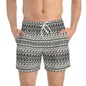 AEGEAN Imprinted 5-6" Inseam Swim Trunks - Bone