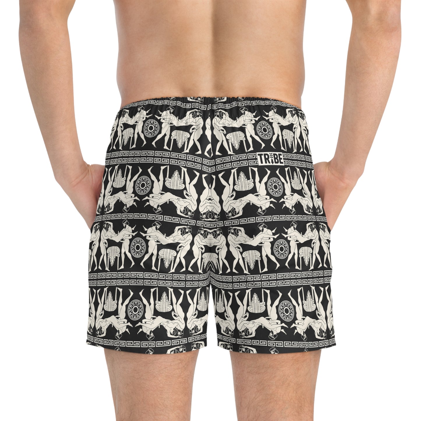 SPARTACUS Imprinted 5-6" Inseam Swim Trunks - Onyx