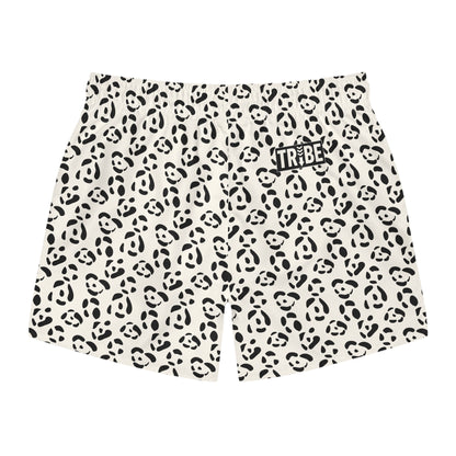 LEOPARD Imprinted 5-6" Inseam Swim Trunks - Bone