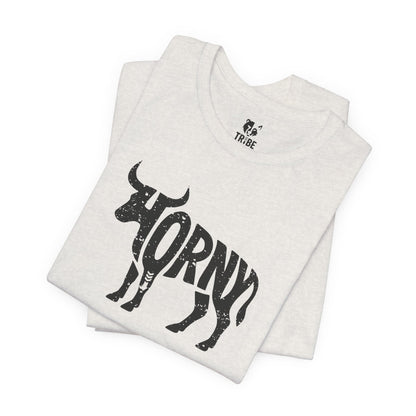 HORNY BULL Jersey Tee - Onyx Silhouette Design