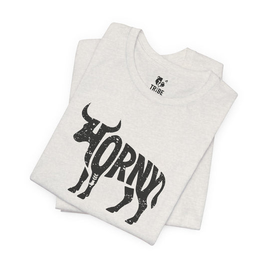 HORNY BULL Jersey Tee - Onyx Silhouette Design